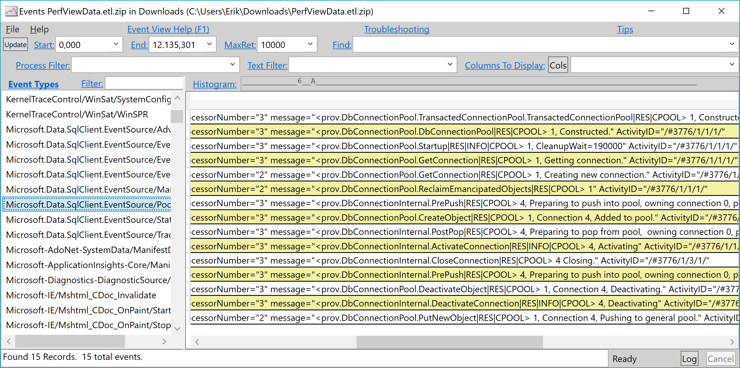 Data sqlclient c. PERFVIEW.